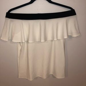 off the shoulder white blouse